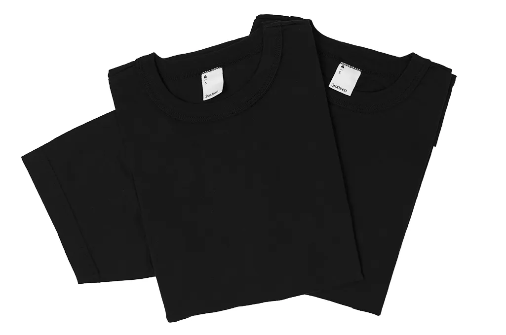 3sixteen T-Shirts w/ Pima Cotton 2-Pack - Black Plain Pima