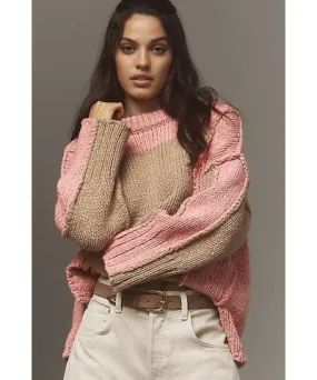 Anthropologie Chunky Crew-Neck Sweater