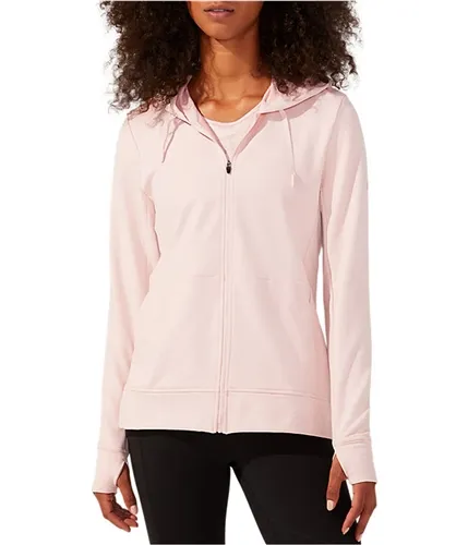 Asics Womens Solid Full Zip Hoodie Sweatshirt