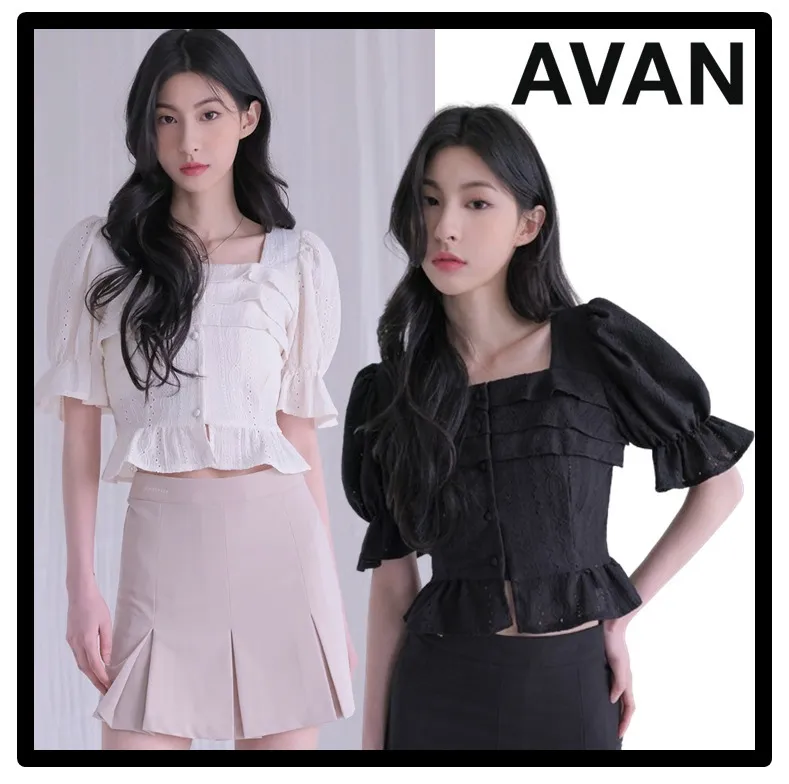 AVANDRESS  |Casual Style Street Style Logo Shirts & Blouses