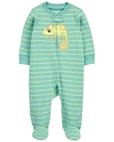 Baby Chameleon Zip-Up Cotton Sleep & Play Pajamas