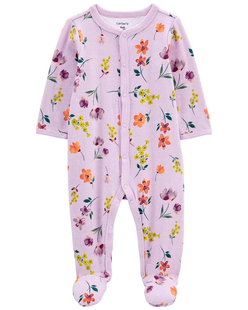 Baby Floral Snap-Up Footie Sleep & Play Pajamas