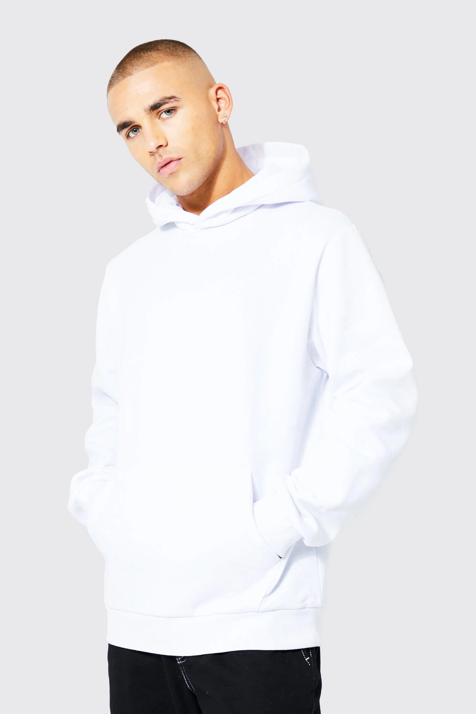 Basic Over The Head Hoodie | boohooMAN UK