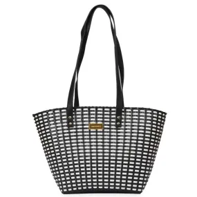 BLACK STRAW BAG FOR WOMAN ROOKS