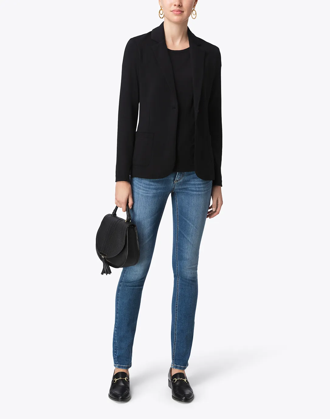 Black Stretch French Terry Blazer