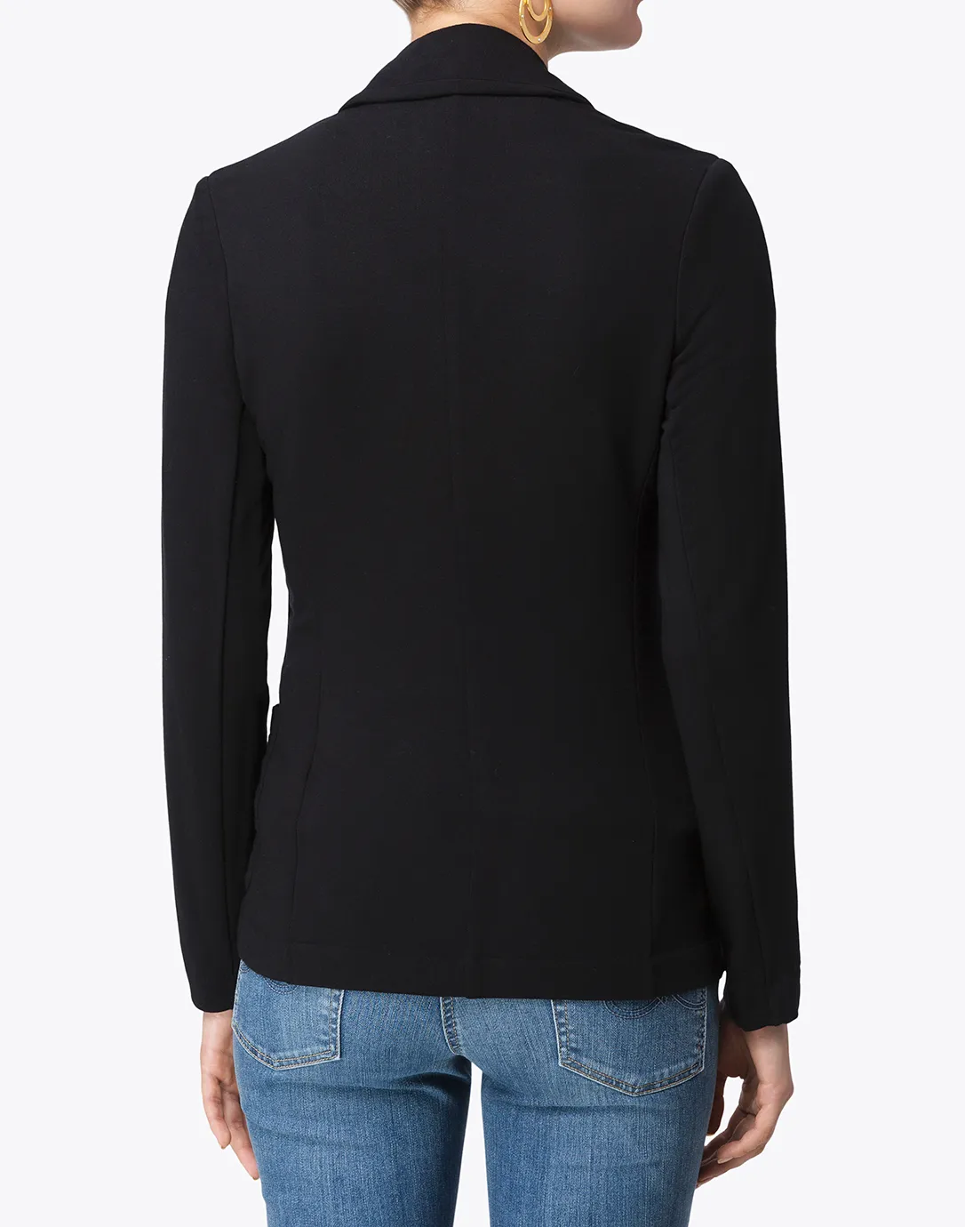 Black Stretch French Terry Blazer