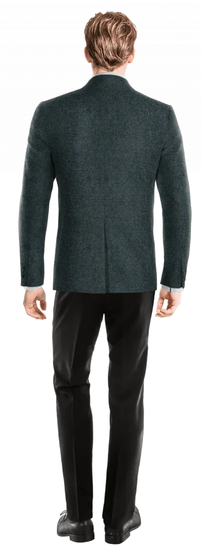  Blazer azul de donegal tweed slim fit