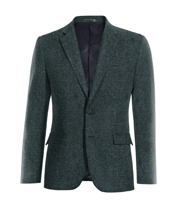  Blazer azul de donegal tweed slim fit