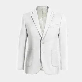  Blazer blanco nieve de lino esencial