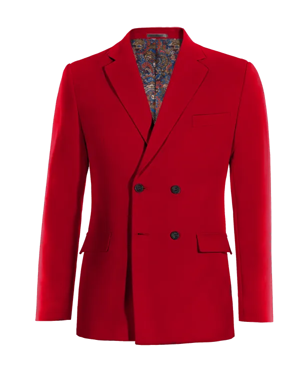  Blazer cruzada rojo intenso slim fit