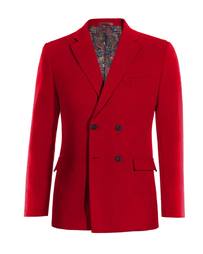  Blazer cruzada rojo intenso slim fit