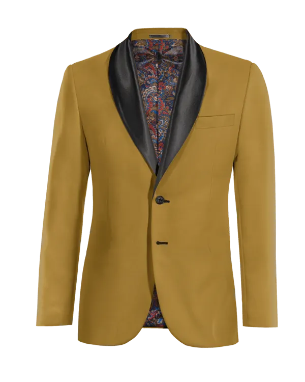  Blazer Esmoquin mostaza de algodón ligera