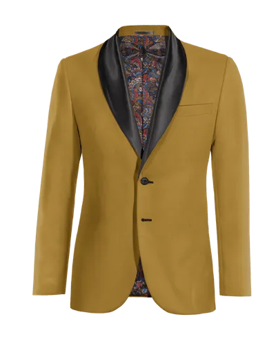  Blazer Esmoquin mostaza de algodón ligera