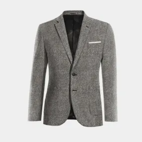  Blazer gris claro de donegal tweed slim fit