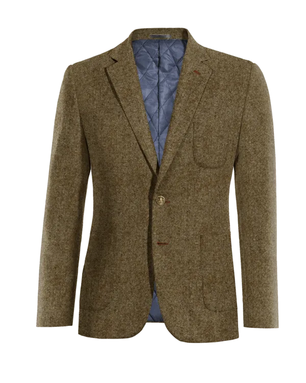  Blazer marrón de donegal tweed esencial