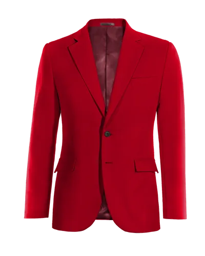  Blazer rojo intenso solapa ancha esencial