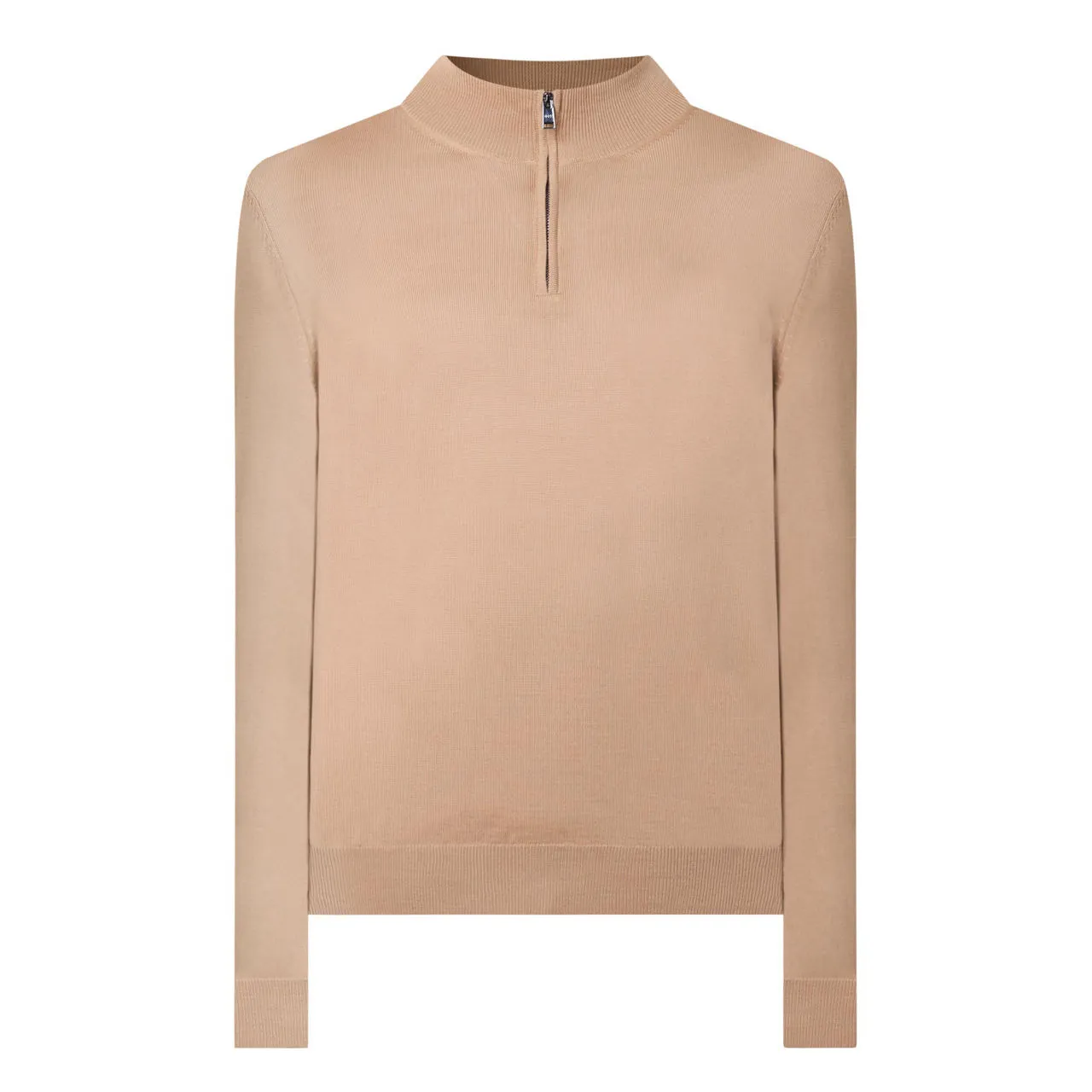 BOSS The Sustainable Edit Ebenji Half-Zip Sweater - Tan