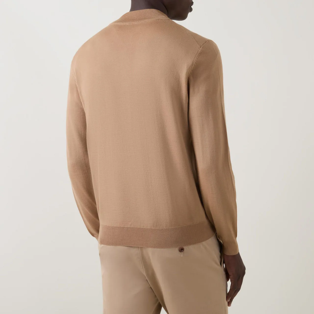 BOSS The Sustainable Edit Ebenji Half-Zip Sweater - Tan