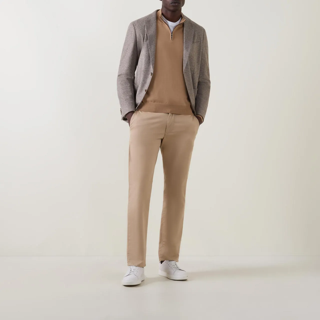 BOSS The Sustainable Edit Ebenji Half-Zip Sweater - Tan