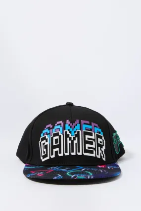 Boys Gamer Embroidered Snapback Hat