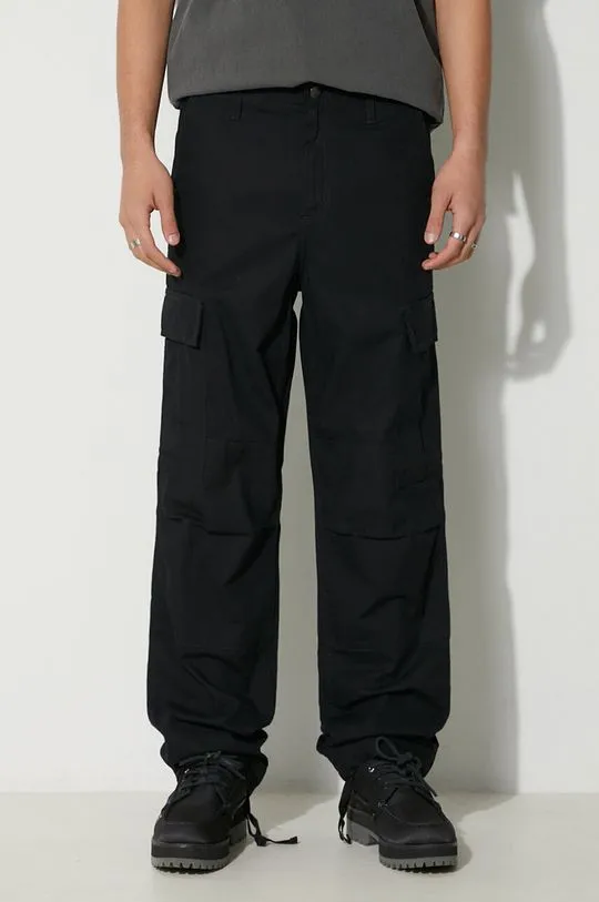 Carhartt WIP cotton trousers black color