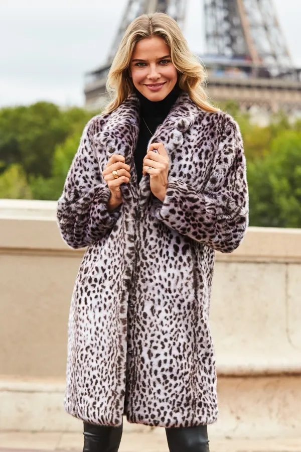 Cheetah Print Faux Fur Coat