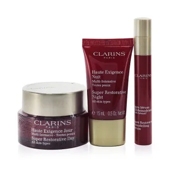 Clarins Super Restorative Collection: Day Cream 50ml+Night Cream 15ml+ Remodelling Serum 10ml+ Bag 3pcs+1bag -22%