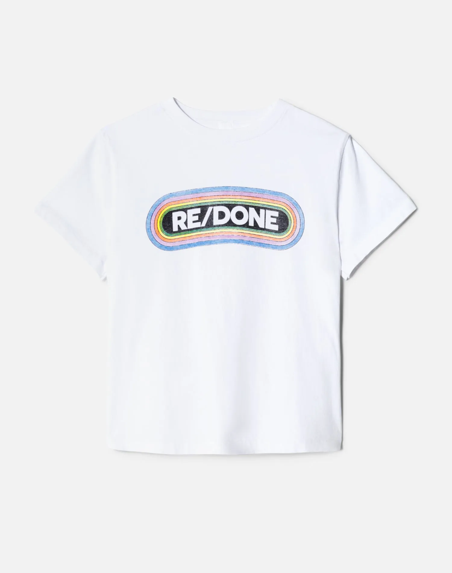 Classic RE/DONE Rainbow Tee - Optic White