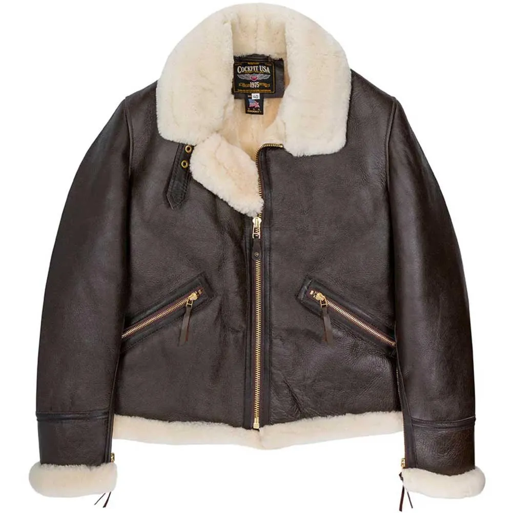 Cockpit USA Mens Scout Sheepskin Bomber Jacket