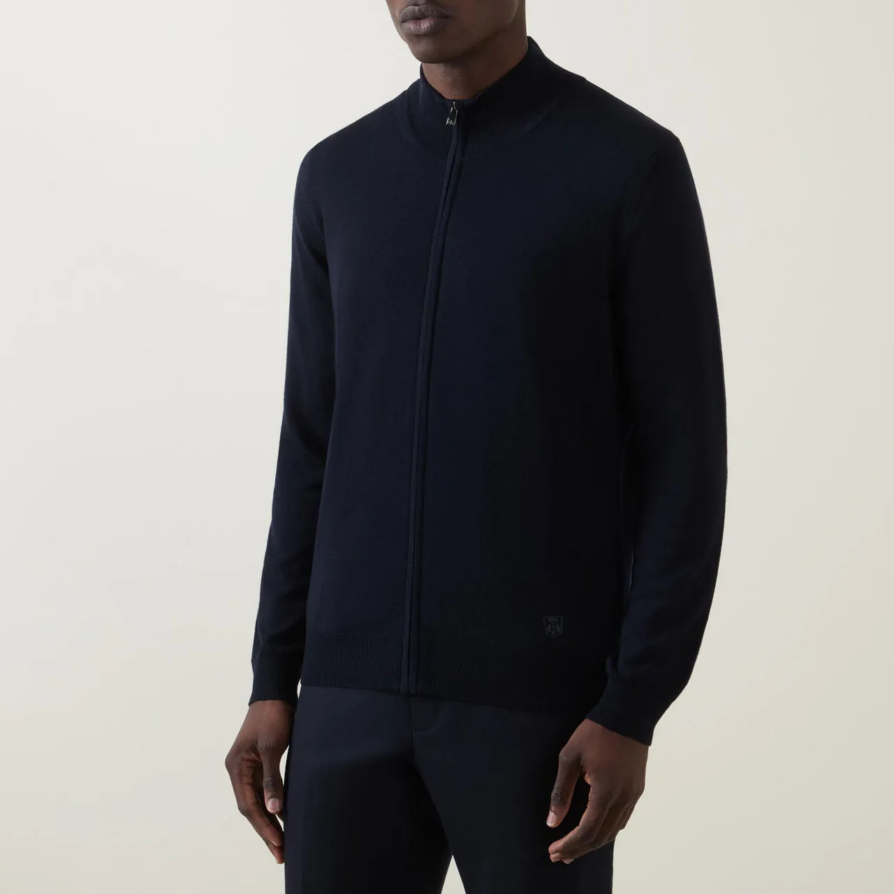 CORNELIANI Zip-Through Sweater - Navy