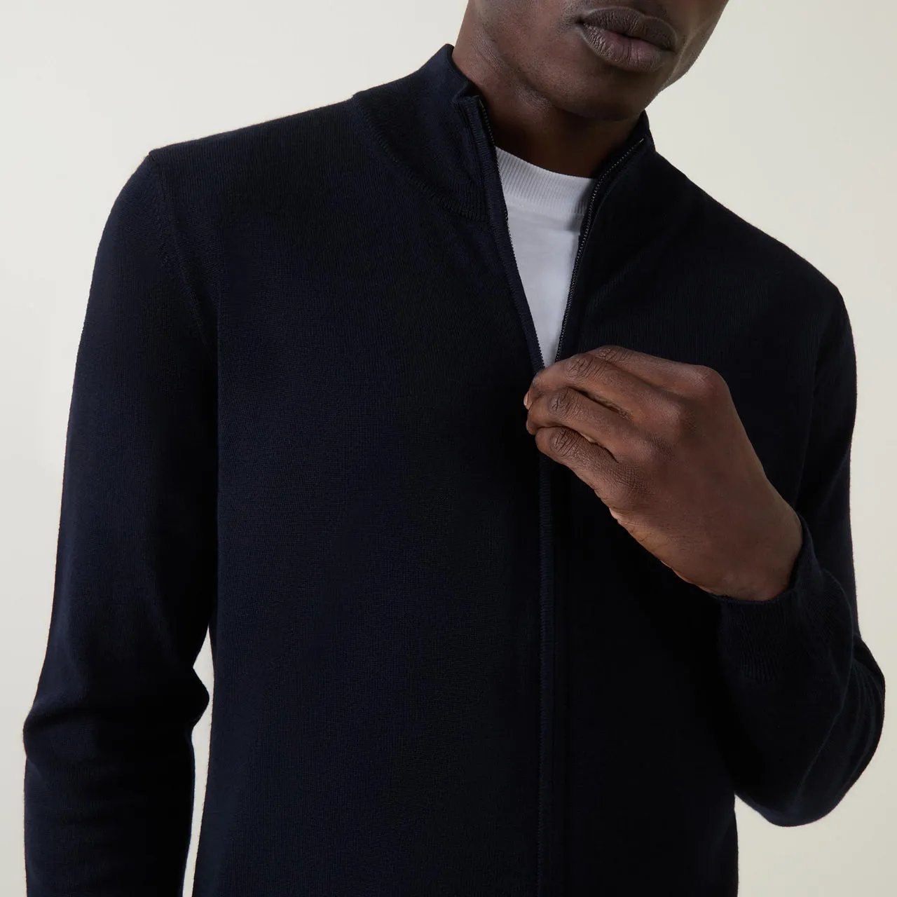 CORNELIANI Zip-Through Sweater - Navy