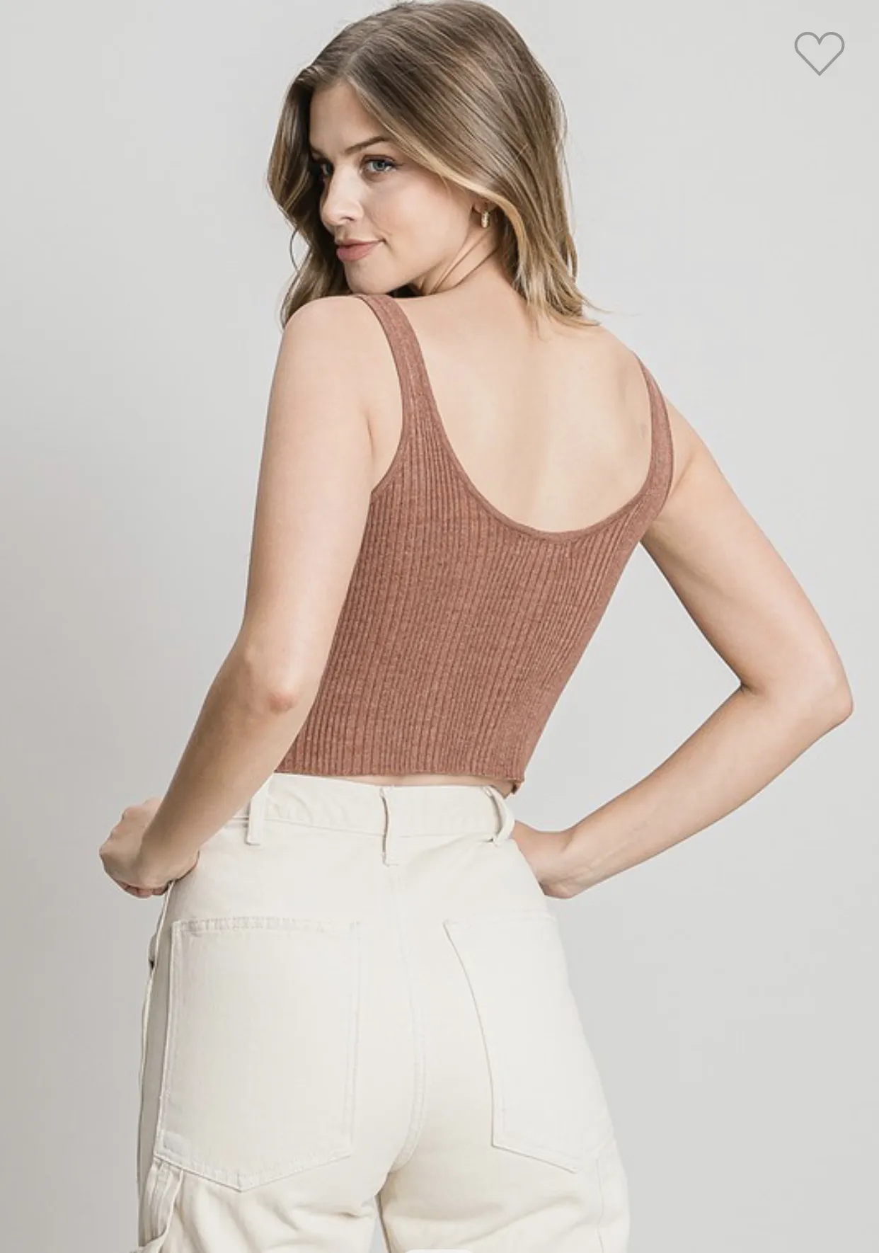 CROPPED HENLEY SWEATER TANK