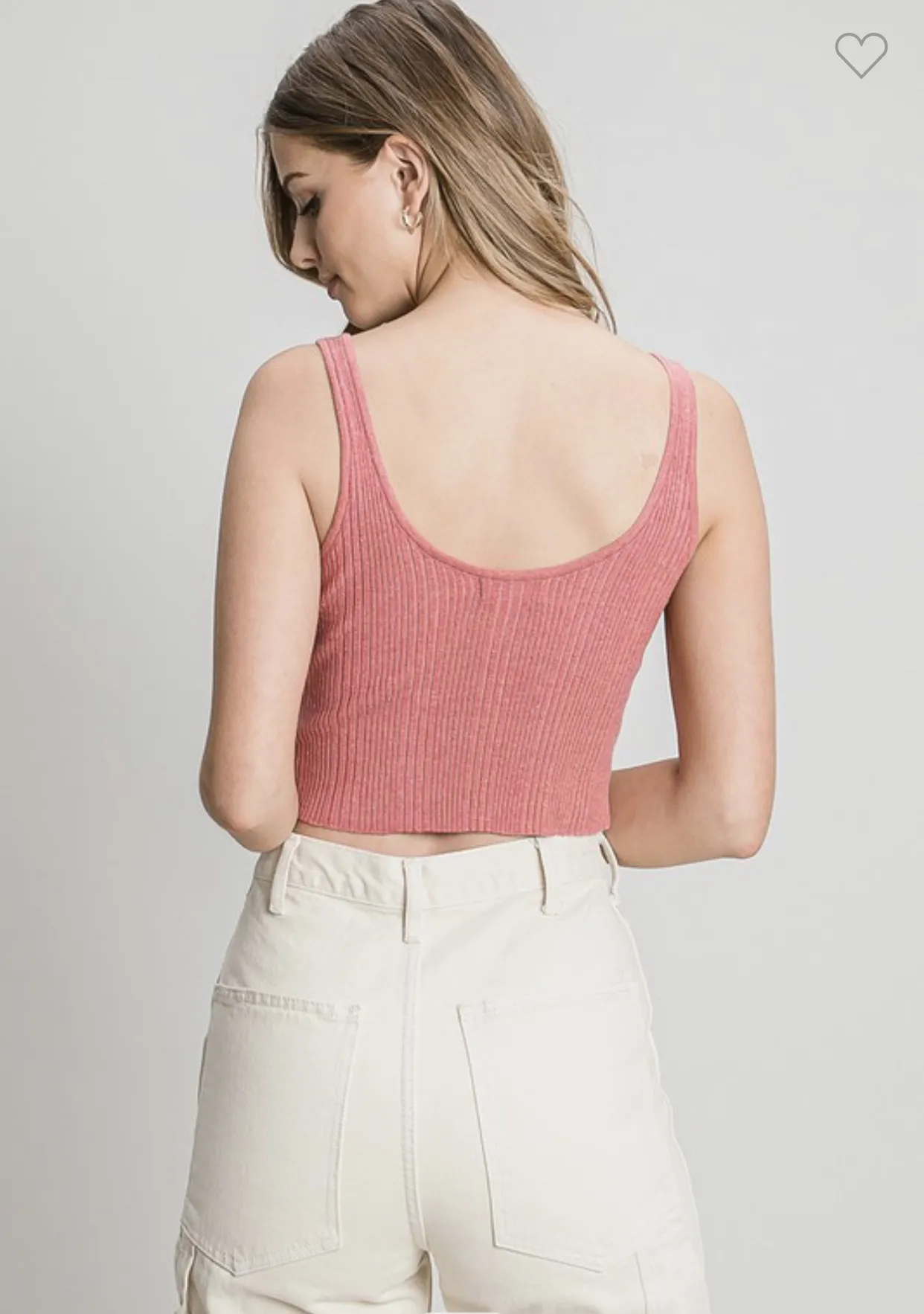 CROPPED HENLEY SWEATER TANK