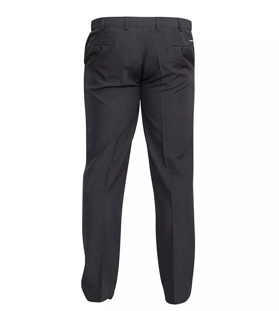 D555 Big Mens Black Trousers With Adjustable Waist (MAX BLACK)