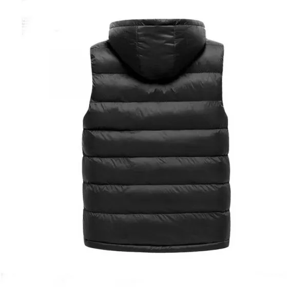 Detachable hooded sleeveless down jacket for men - slim fit