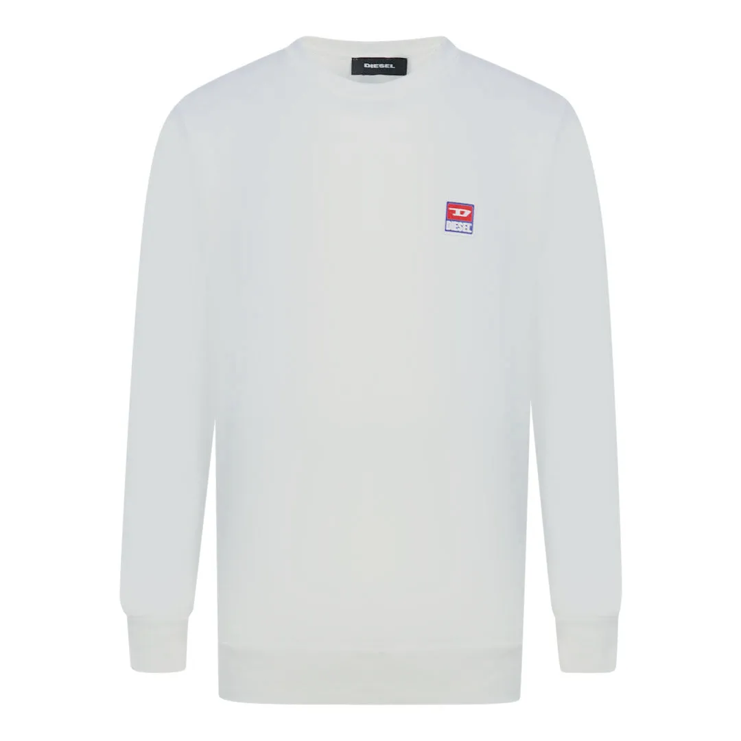 Diesel S Gir Div P Pacth Logo White Sweater