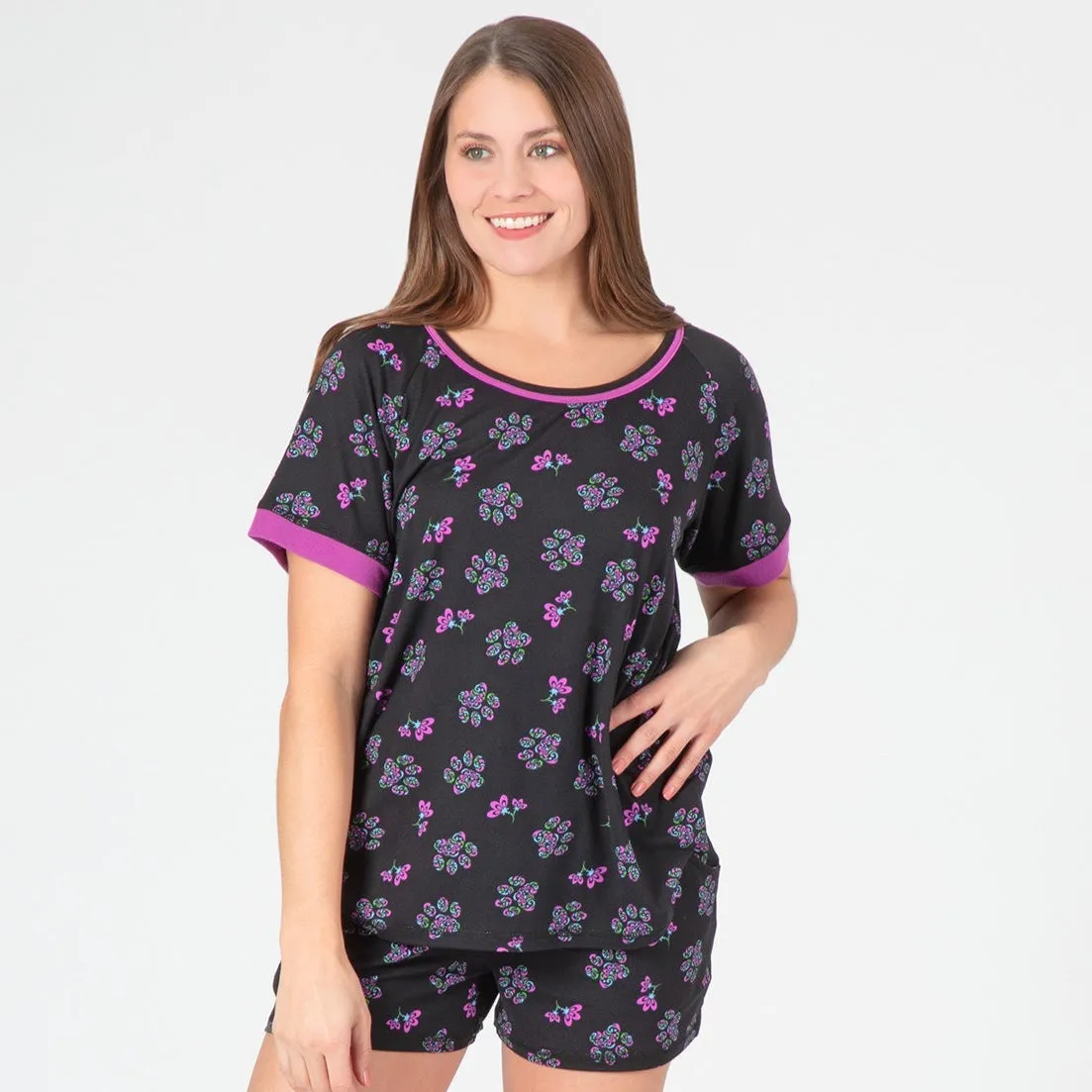 Flowers & Swirls Paw Prints Soft Touch Pajamas