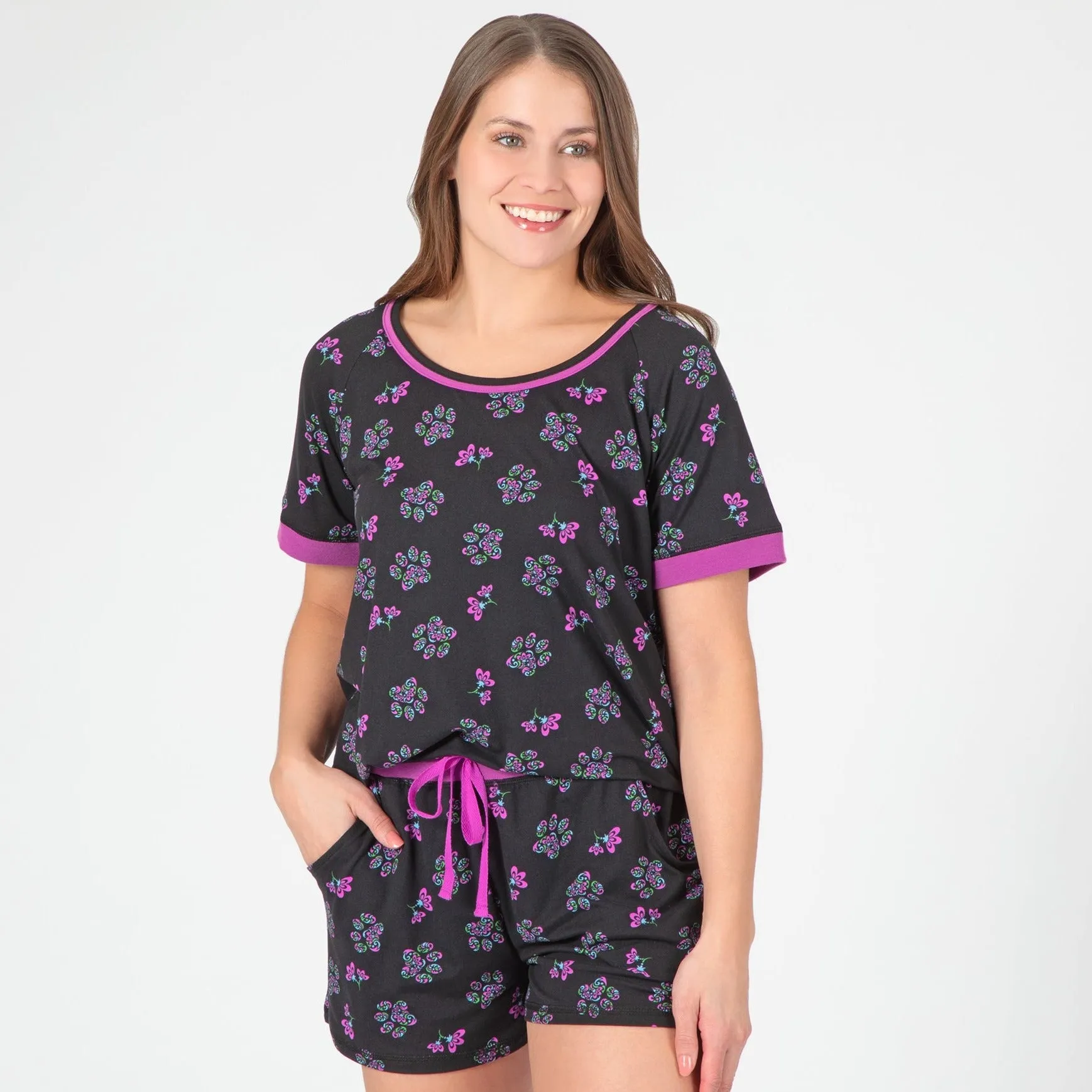 Flowers & Swirls Paw Prints Soft Touch Pajamas