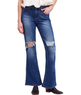 Free People Womens Authentic Flared Jeans