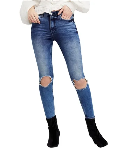 Free People Womens Busted Skinny Fit Jeans