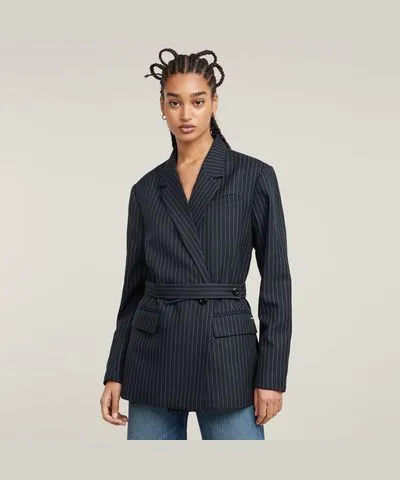 G-Star RAW Women Adjustable Pinstripe Blazer Multi color Size S