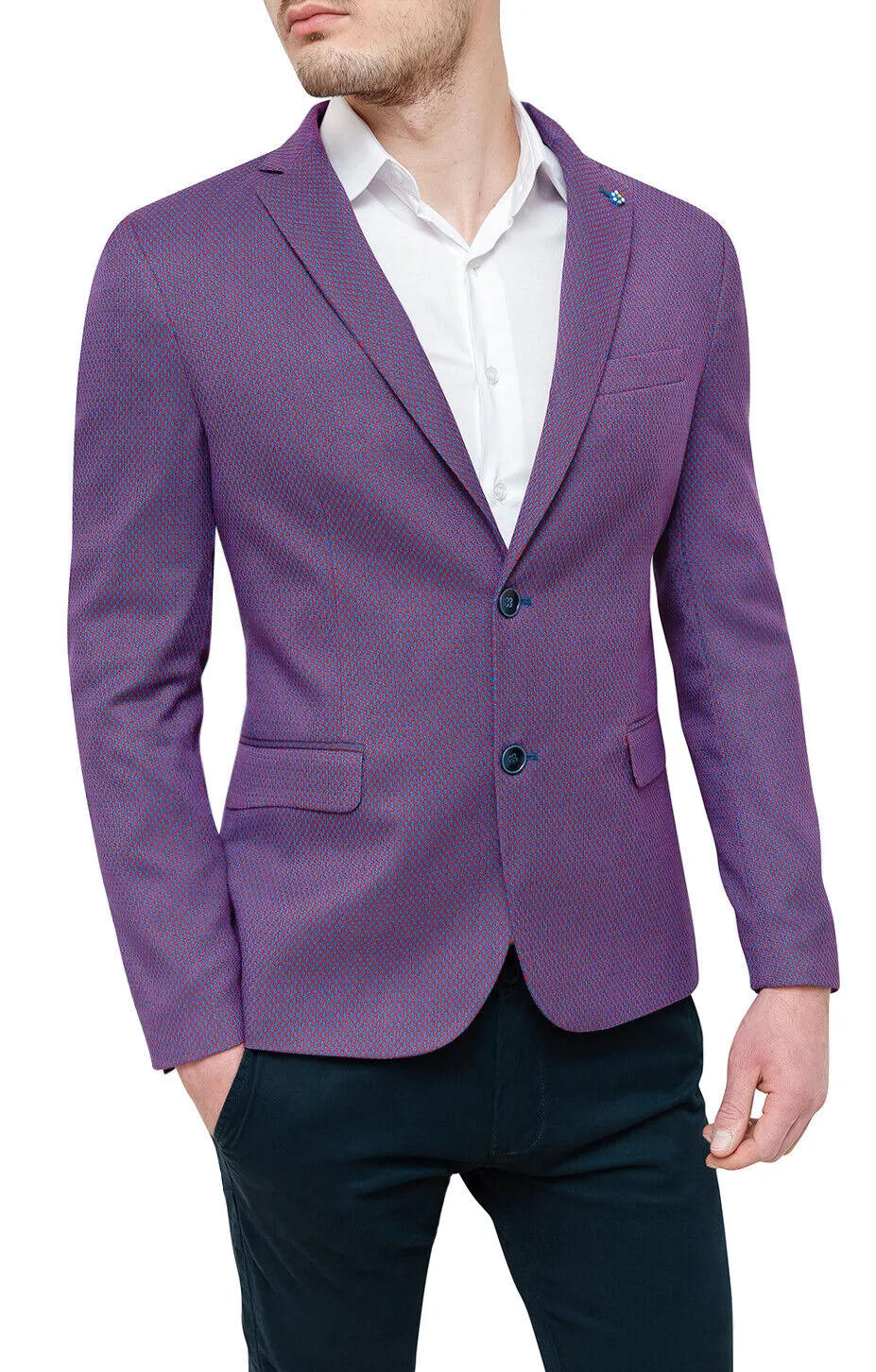 Giacca blazer uomo Diamond sartoriale viola elegante estiva 100% made in Italy