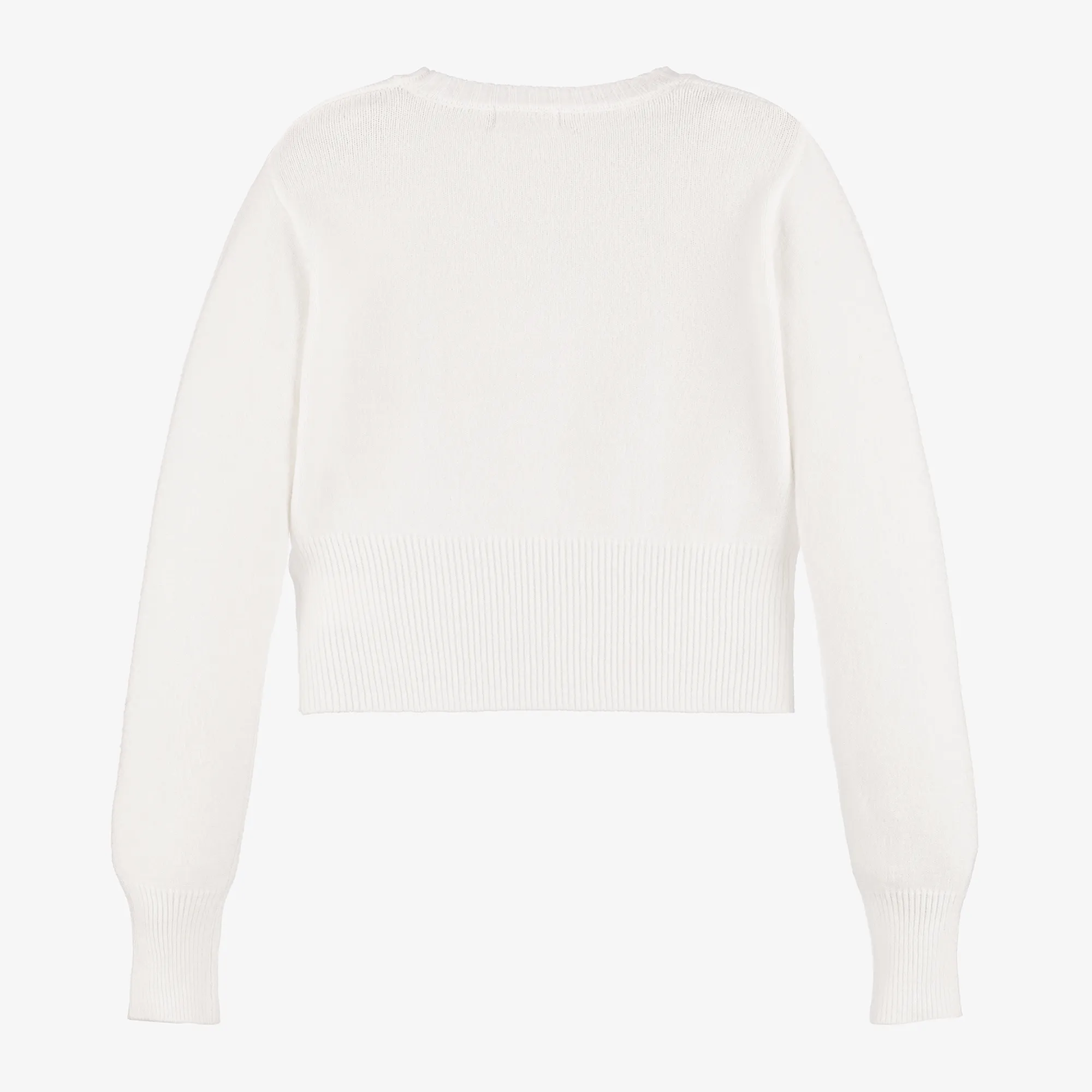 Girls Ivory Bow Sweater