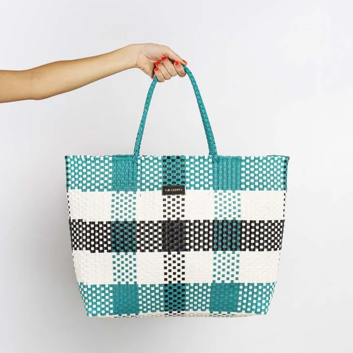 GREEN BRAIDED STRAW BAG FOR WOMAN POCOCI