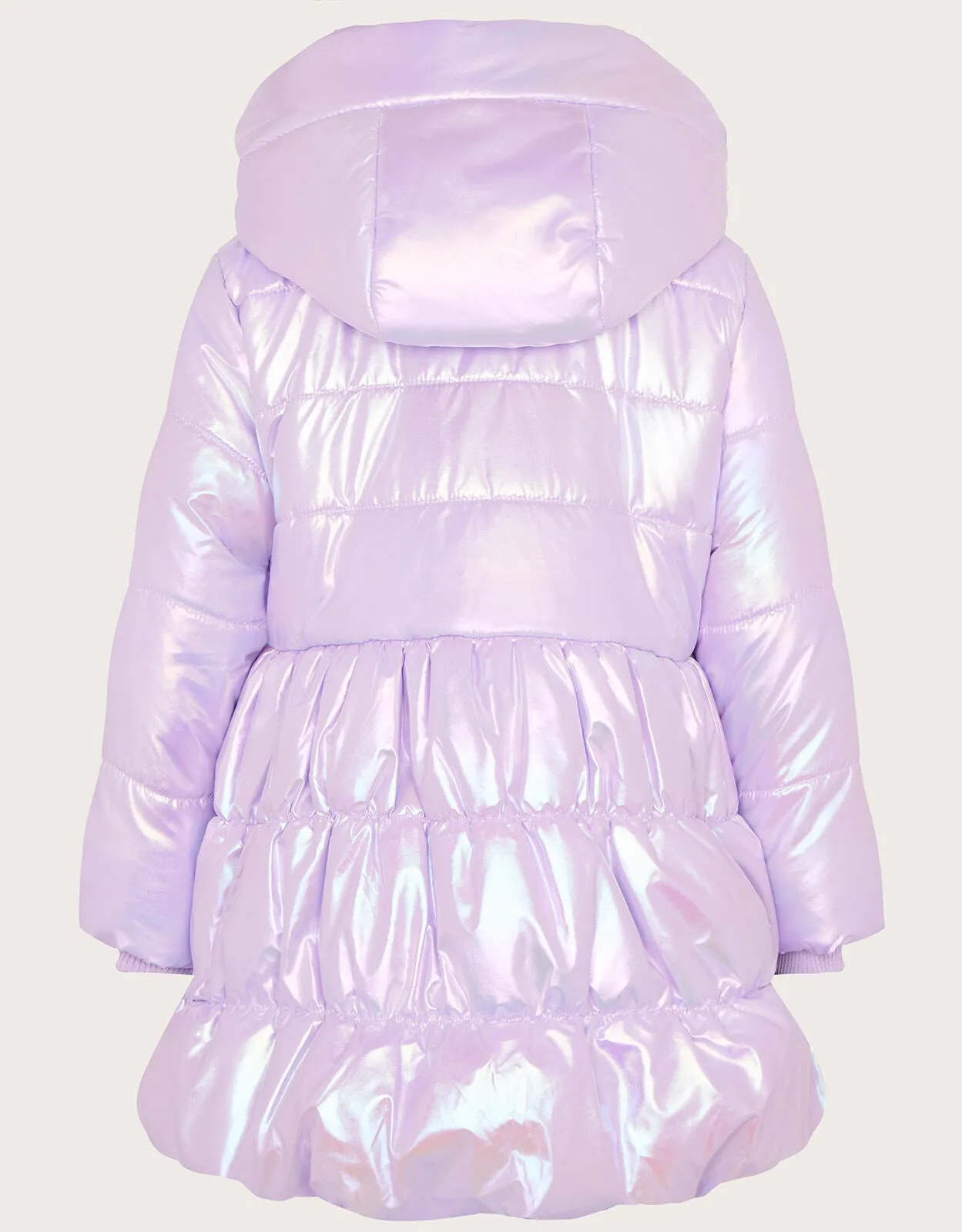 Hooded Metallic Puffer Coat Purple