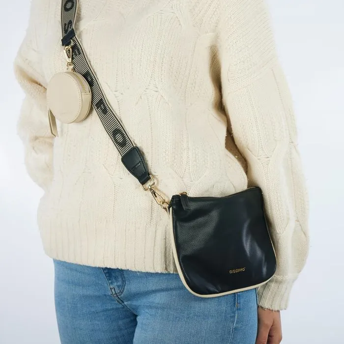 Idre black crossbody bag with cream details