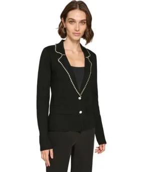 Karl Lagerfeld Paris Women's Rhinestone Cardigan Blazer