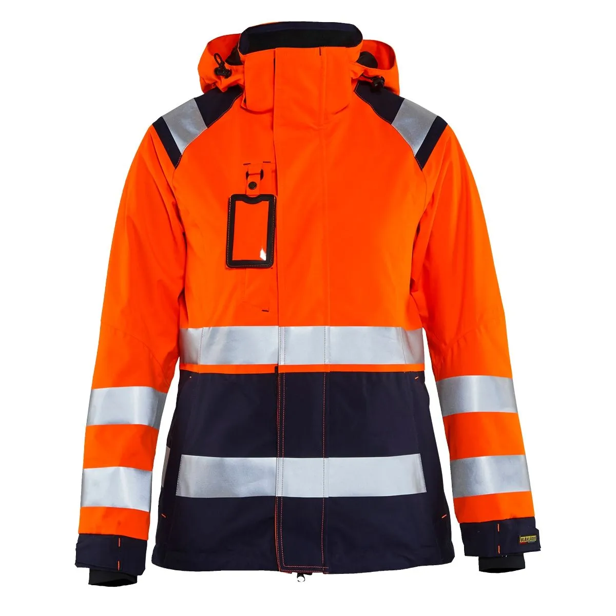 Ladies High Vis Shell Jacket 4904 High Vis Geel/Marineblauw - Blåkl&