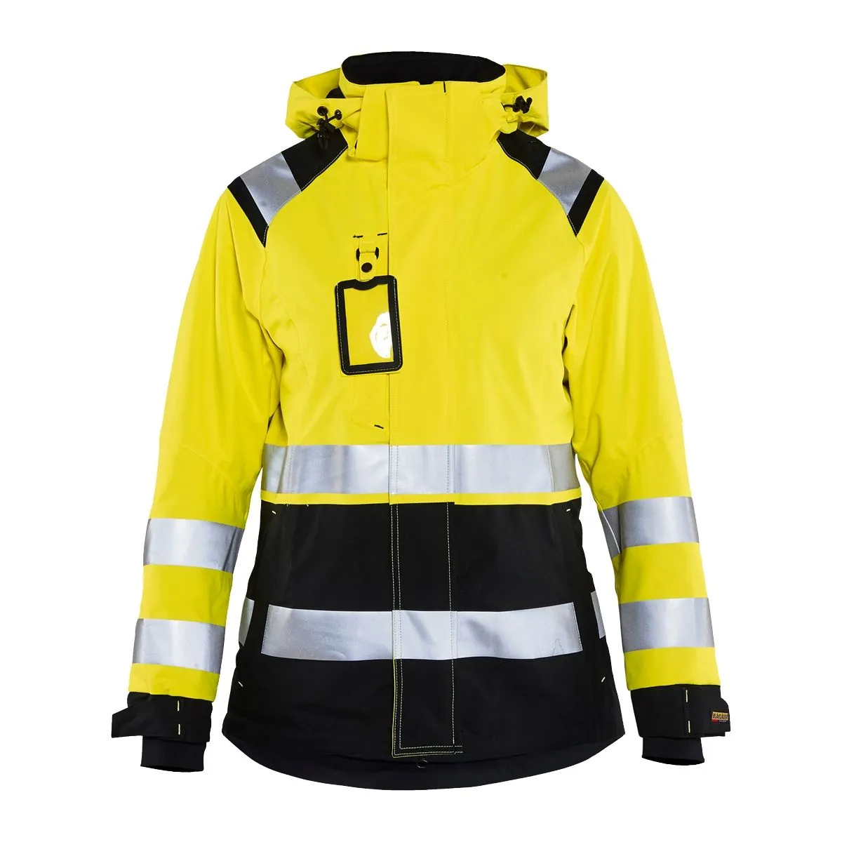 Ladies High Vis Shell Jacket 4904 High Vis Geel/Marineblauw - Blåkl&