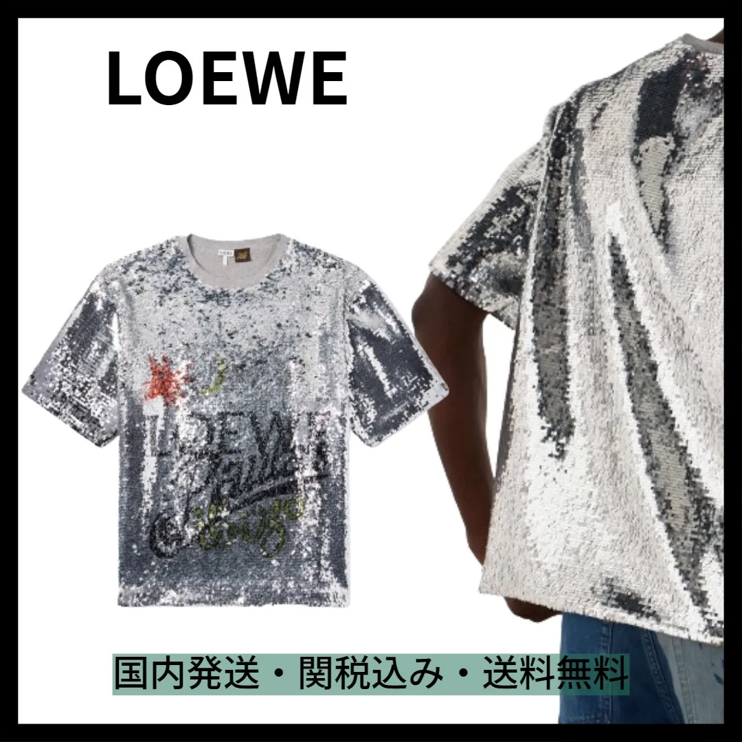 LOEWE  |Monogram Nylon Blended Fabrics Street Style U-Neck Cotton